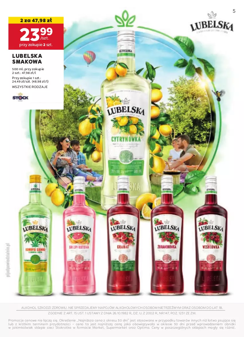 Gazetka promocyjna Stokrotka - Oferta alkoholowa - ważna 13.08 do 11.09.2024 - strona 5 - produkty: Optima