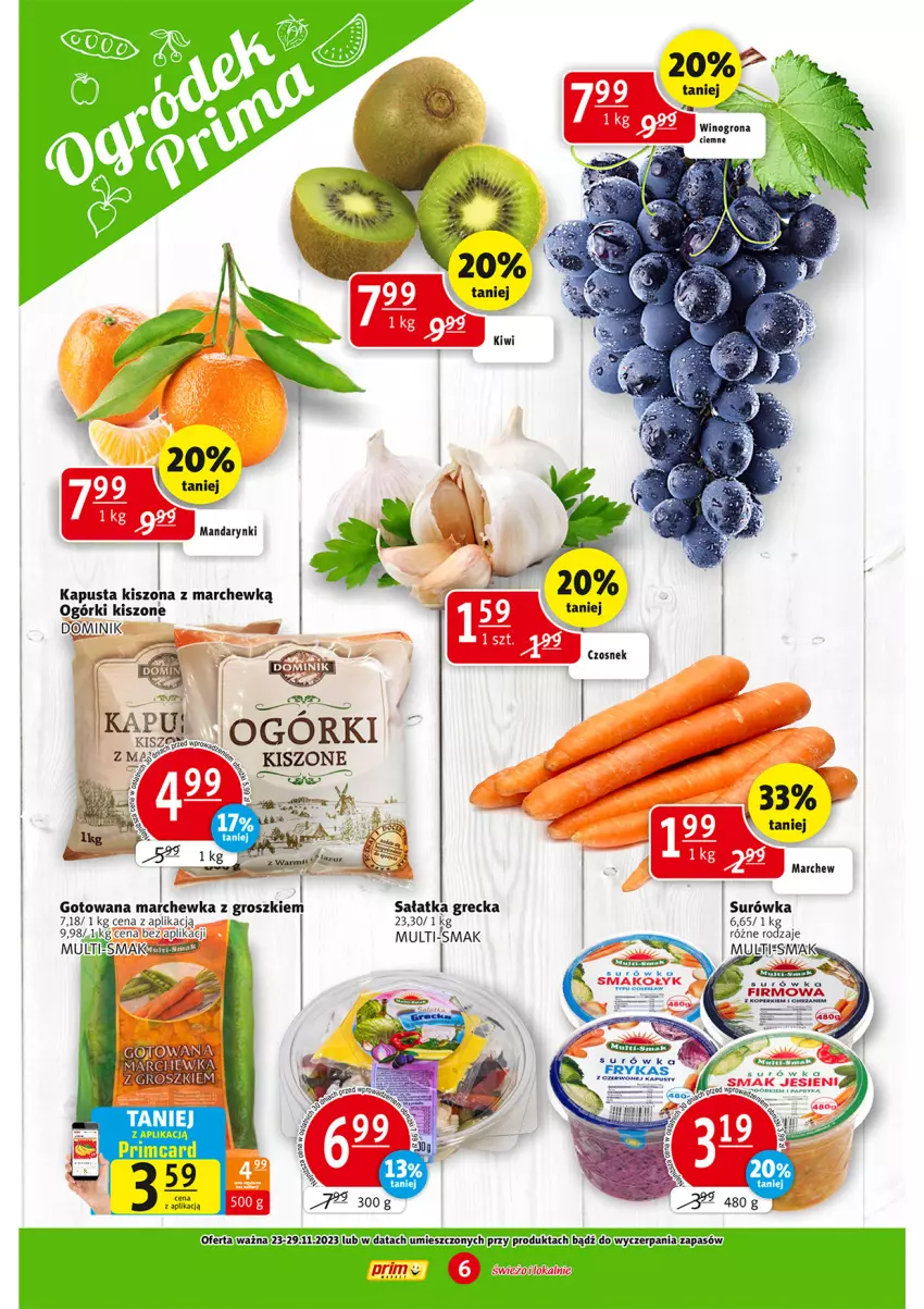 Gazetka promocyjna Prim Market - ważna 23.11 do 29.11.2023 - strona 6 - produkty: Czosnek, Marchewka, Sałat, Sałatka, Surówka, Wino, Winogrona