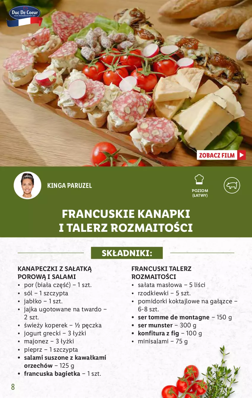 Gazetka promocyjna Lidl - KATALOG FRANCJA - ważna 21.02 do 26.02.2022 - strona 8 - produkty: Bagietka, Jogurt, Kawa, Konfitura, Majonez, Masło, Pieprz, Pomidorki, Por, Salami, Sałat, Sałata masłowa, Ser, Sól, Talerz