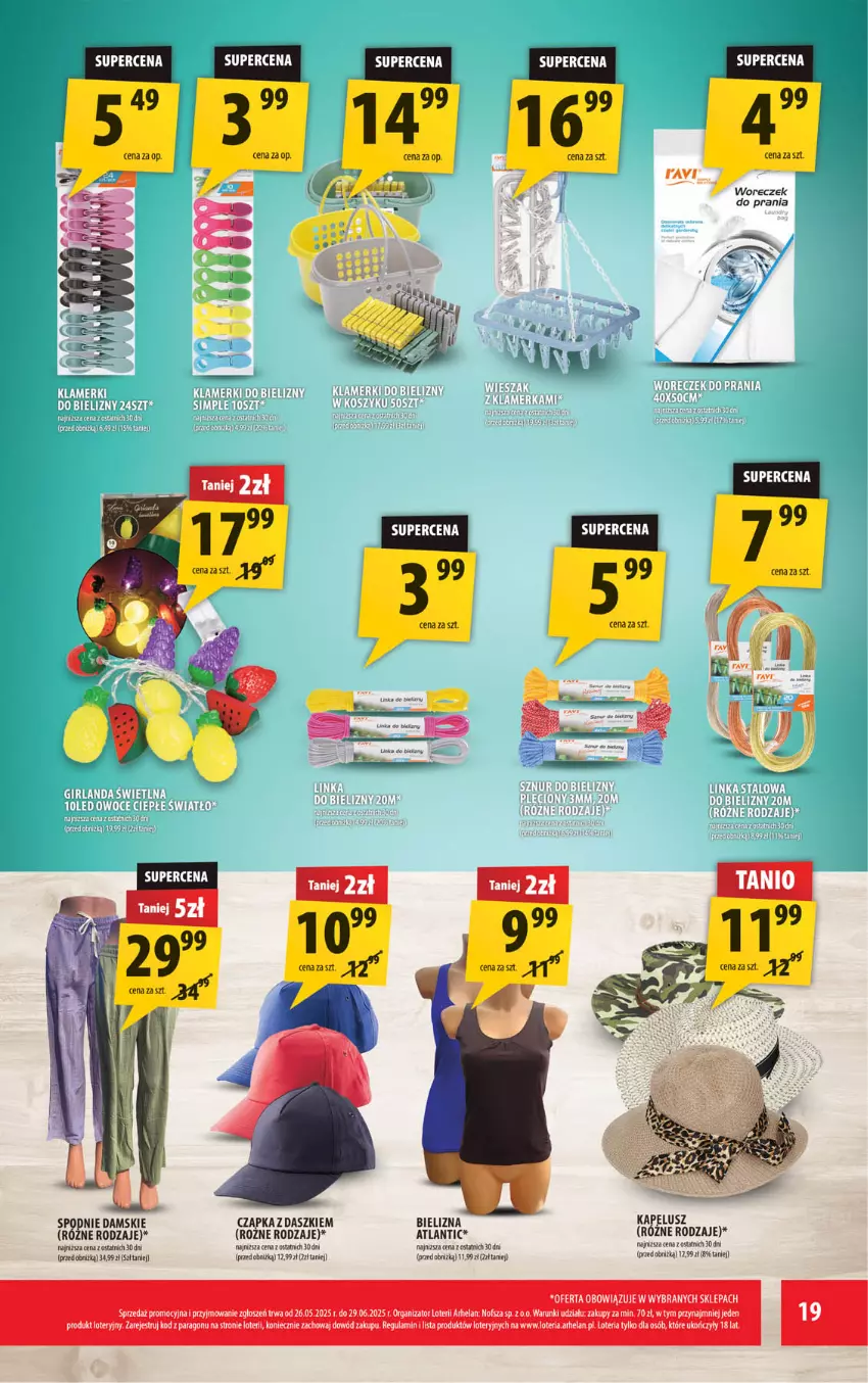 Gazetka promocyjna Arhelan - Gazetka - ważna 06.06 do 15.06.2025 - strona 19 - produkty: Ariel, Bielizna, Fa, Koc, Kosz, LG, Spodnie, Woreczek