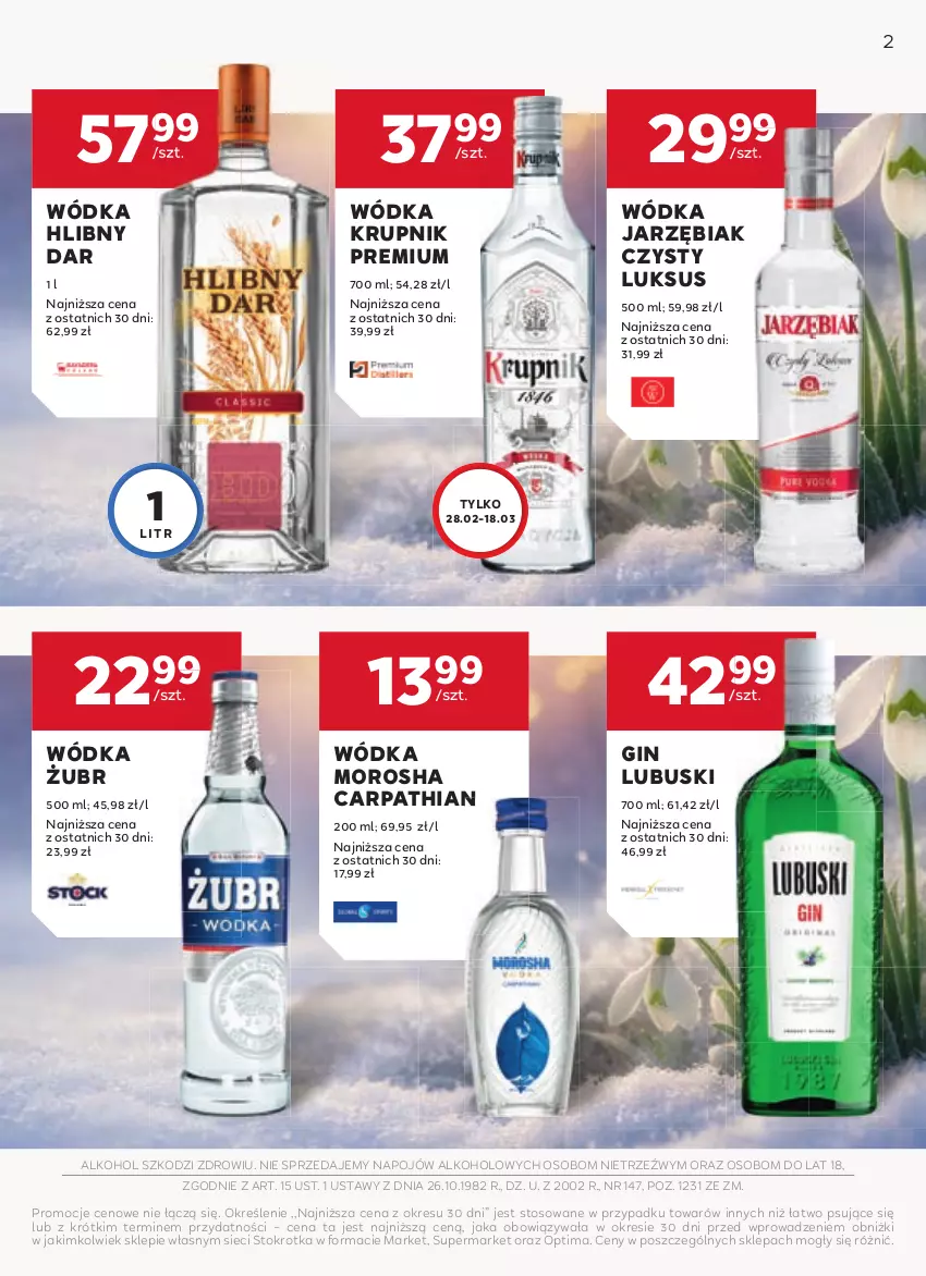 Gazetka promocyjna Stokrotka - W dobrym smaku! - ważna 19.02 do 18.03.2026 - strona 2 - produkty: Gin, Krupnik, Optima, Wódka