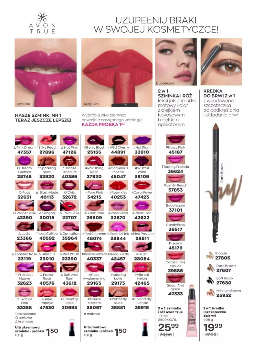 Gazetka promocyjna Avon - Marzec - ważna 01.03 do 31.03.2021 - strona 100 - produkty: Candy, Fa, Inka, Kokos, Kredka, Melon, Olej, Pur, Rum, Szczoteczka, Szminka, Tera