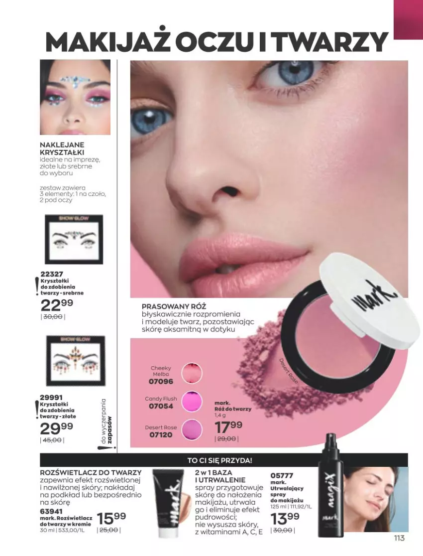 Gazetka promocyjna Avon - Marzec - ważna 01.03 do 31.03.2021 - strona 109 - produkty: Aksam, Candy, Deser, Klej, Makijaż, Podkład, Rozświetlacz, Ser