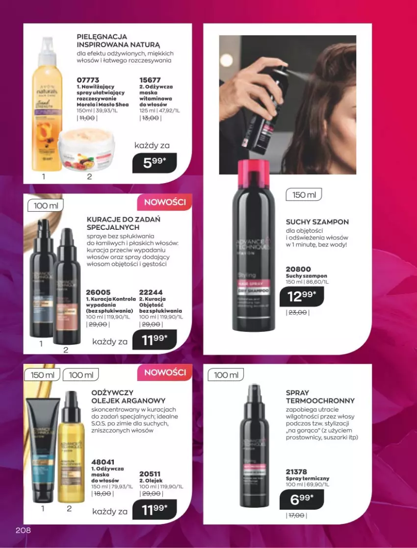 Gazetka promocyjna Avon - Marzec - ważna 01.03 do 31.03.2021 - strona 204 - produkty: LG, Maska, Masło, Morela, Olej, Suchy szampon, Suszarki, Szampon