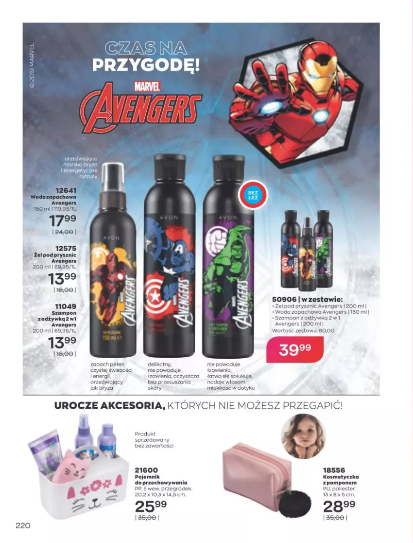 Gazetka promocyjna Avon - Marzec - ważna 01.03 do 31.03.2021 - strona 216 - produkty: Avengers, Bryza, Pojemnik, Szampon, Woda