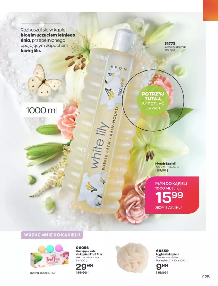 Gazetka promocyjna Avon - Marzec - ważna 01.03 do 31.03.2021 - strona 221 - produkty: Fa, Kiwi, Kosz, Lack, Mango, Mus, Płyn do kąpieli