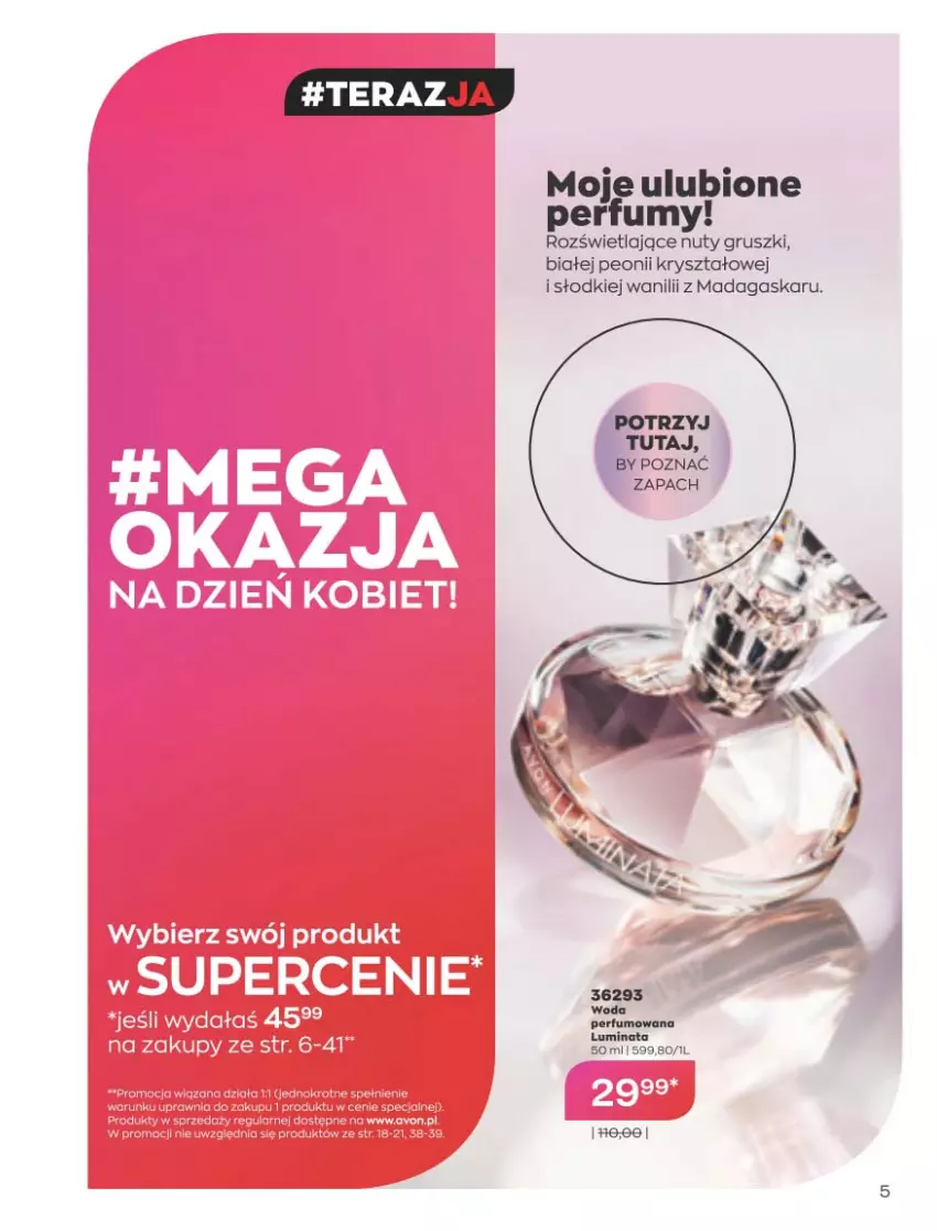 Gazetka promocyjna Avon - Marzec - ważna 01.03 do 31.03.2021 - strona 5 - produkty: Gruszki, Nuty, Perfum, Rum, Tera, Woda, Woda perfumowana