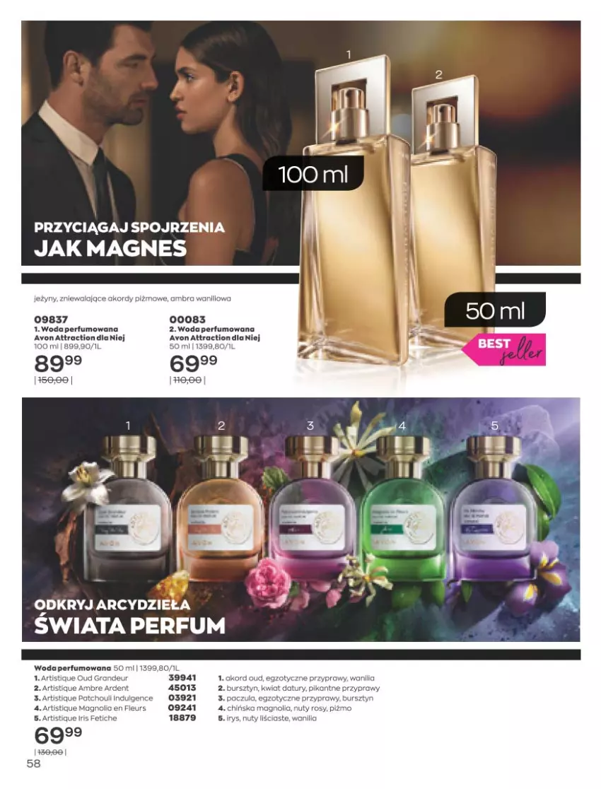 Gazetka promocyjna Avon - Marzec - ważna 01.03 do 31.03.2021 - strona 54 - produkty: Bursztyn, Gra, LG, Nuty, Perfum, Por, Przyprawy, Woda, Woda perfumowana