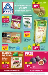 Gazetka promocyjna Aldi - SUPER SMACZNE OKAZJE - Gazetka - ważna od 25.09 do 25.09.2021 - strona 1 - produkty: Frosta, Kiwi, Tera, Tonik, Burger, Baton, Bio Batonik, Cappuccino, Napój