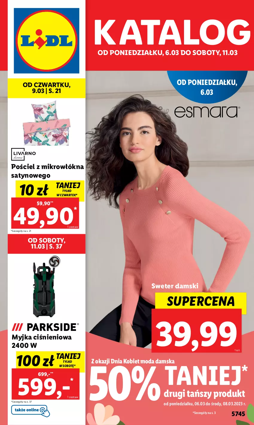 Gazetka promocyjna Lidl - GAZETKA - ważna 06.03 do 11.03.2023 - strona 1 - produkty: Moda, Myjka ciśnieniowa, Pościel, Sweter