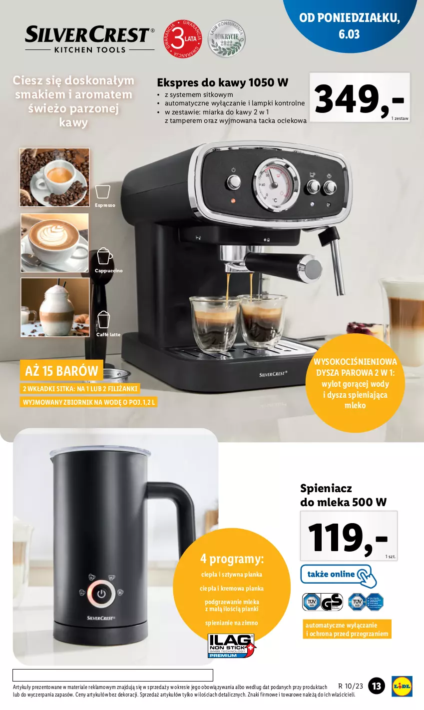 Gazetka promocyjna Lidl - GAZETKA - ważna 06.03 do 11.03.2023 - strona 15 - produkty: Cappuccino, Gra, Koc, Miarka, Mleko, Sitko, Sok, Wkładki