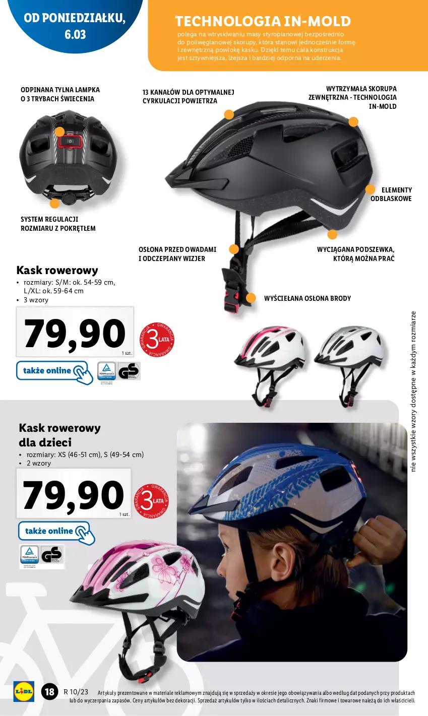 Gazetka promocyjna Lidl - GAZETKA - ważna 06.03 do 11.03.2023 - strona 20 - produkty: Dzieci, Kask, Por, Rower, Ryba