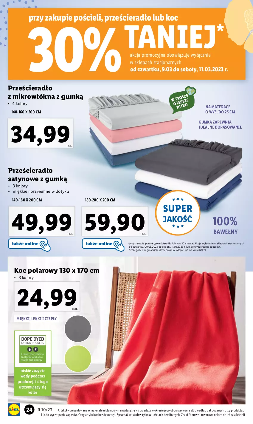 Gazetka promocyjna Lidl - GAZETKA - ważna 06.03 do 11.03.2023 - strona 28 - produkty: Koc, Materac, Pościel, Prześcieradło, Tera