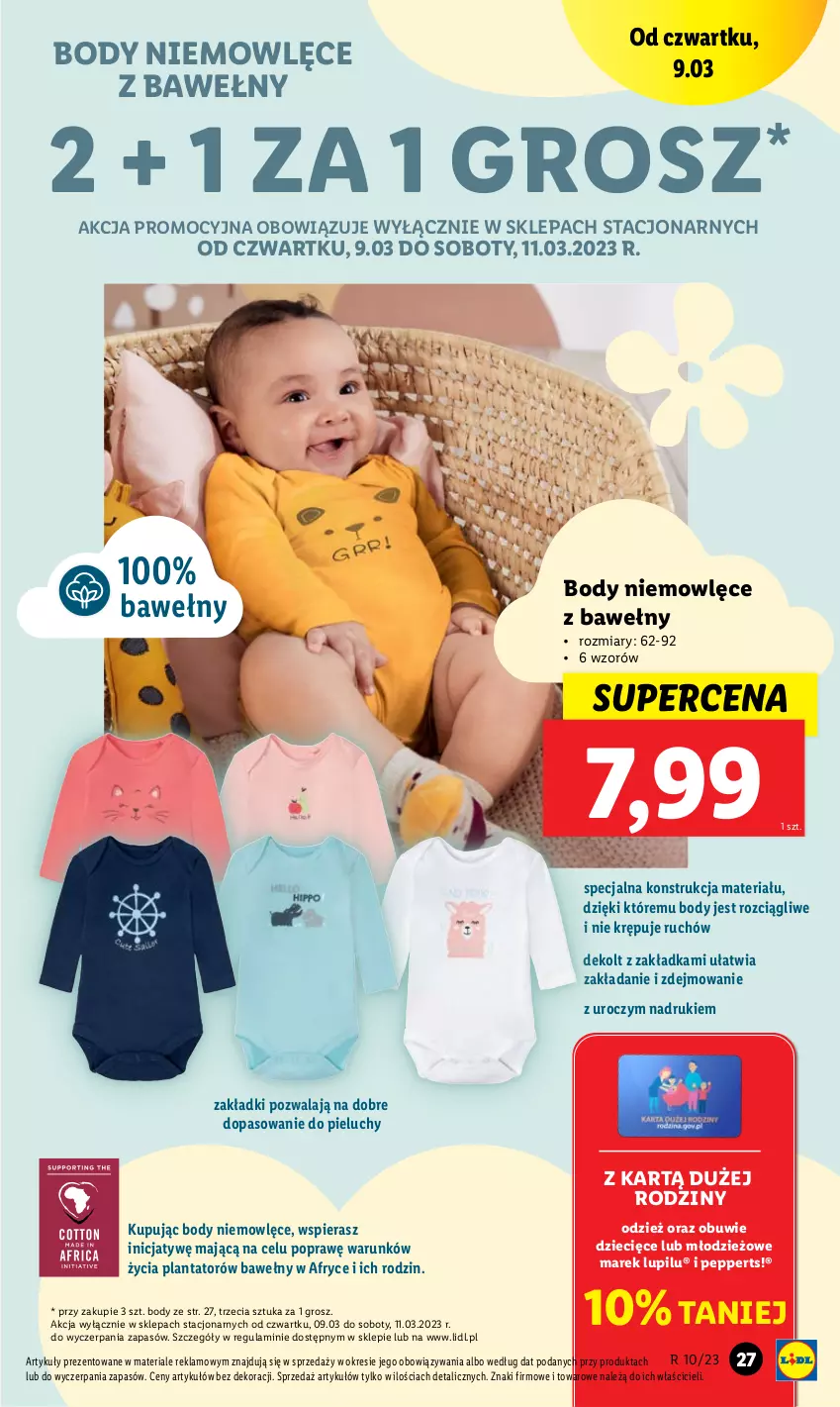 Gazetka promocyjna Lidl - GAZETKA - ważna 06.03 do 11.03.2023 - strona 33 - produkty: Body, Dzieci, Obuwie, Pieluchy