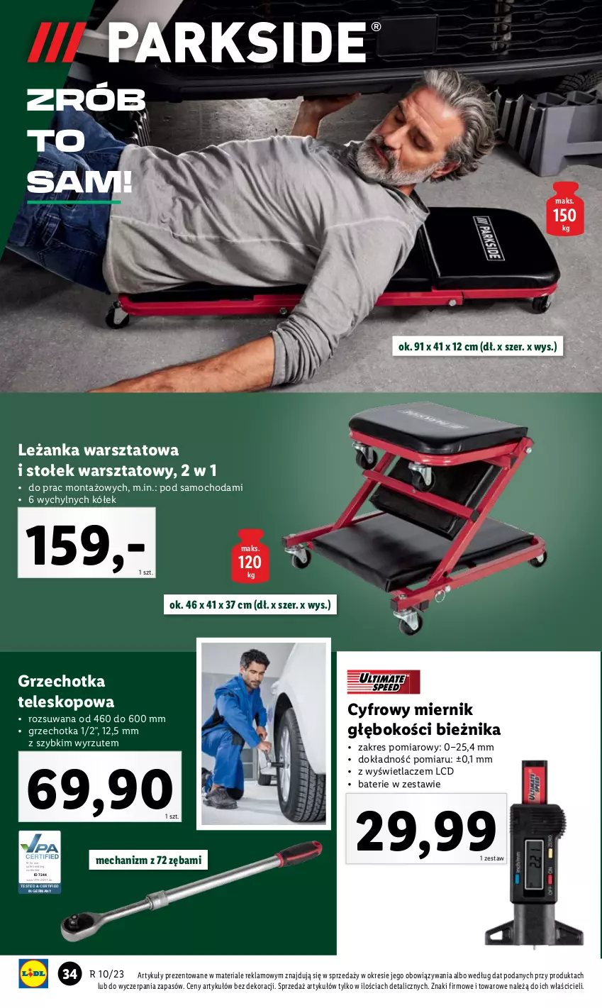 Gazetka promocyjna Lidl - GAZETKA - ważna 06.03 do 11.03.2023 - strona 40 - produkty: Bieżnik, Control, Leżanka, Stołek, Teleskop