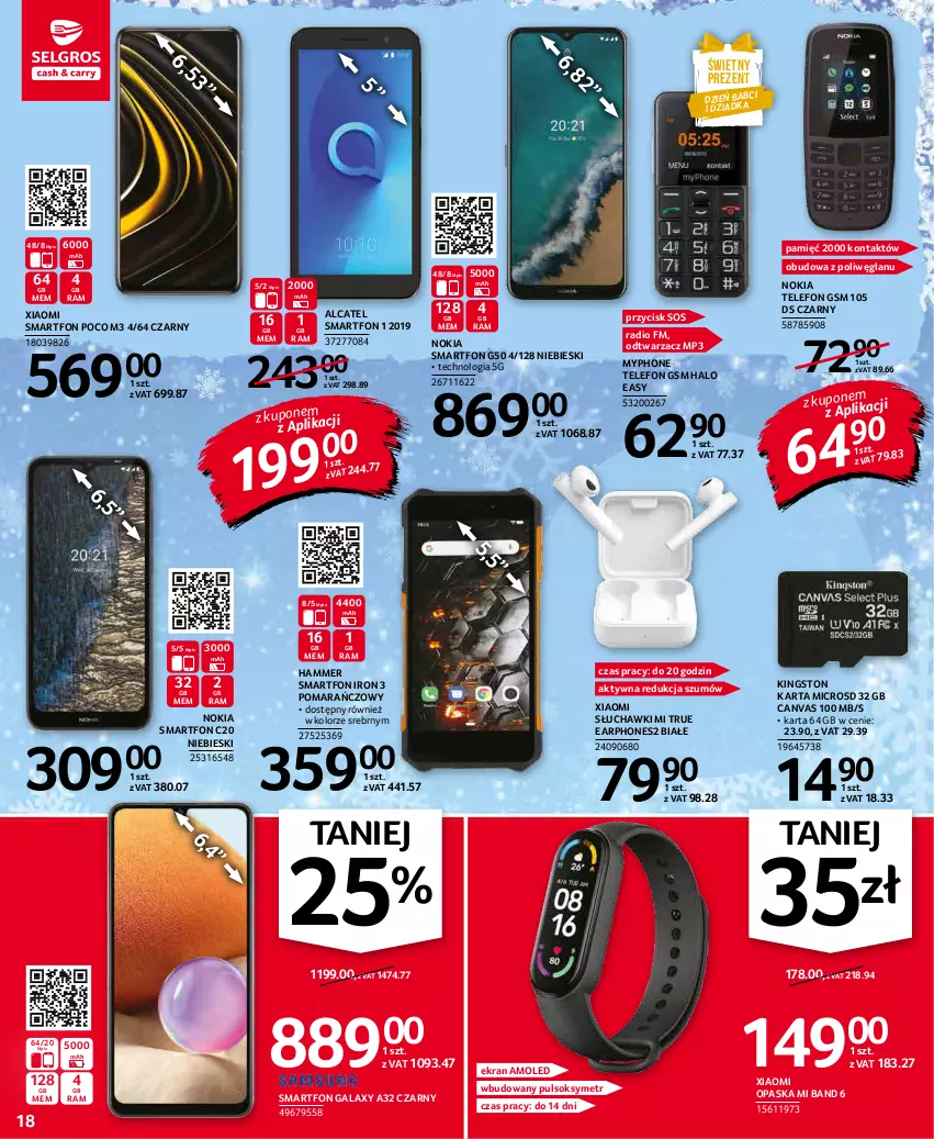 Gazetka promocyjna Selgros - Oferta przemysłowa - ważna 07.01 do 19.01.2022 - strona 18 - produkty: Amol, Gala, Halo, MyPhone, Nokia, Opaska, Pulsoksymetr, Słuchawki, Smartfon, Sok, Sos, Telefon