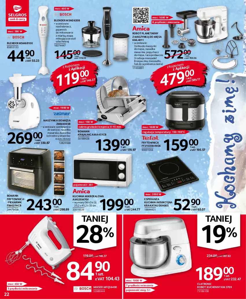 Gazetka promocyjna Selgros - Oferta przemysłowa - ważna 07.01 do 19.01.2022 - strona 22 - produkty: Blender, Fa, Kuchnia, Maszynka, Mieszadło, Mikser, Piekarnik, Pojemnik, Robot, Robot planetarny, Rozdrabniacz, Ser, Szatkownica, Szynka, Taca, Top, Trzepaczka