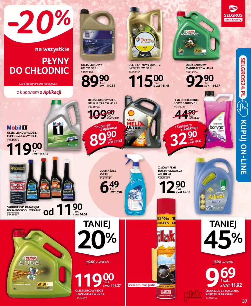 Gazetka promocyjna Selgros - Oferta przemysłowa - ważna 07.01 do 19.01.2022 - strona 37 - produkty: Gra, Mobil, Olej, Olej silnikowy, Płyn do chłodnic, Płyn do spryskiwaczy