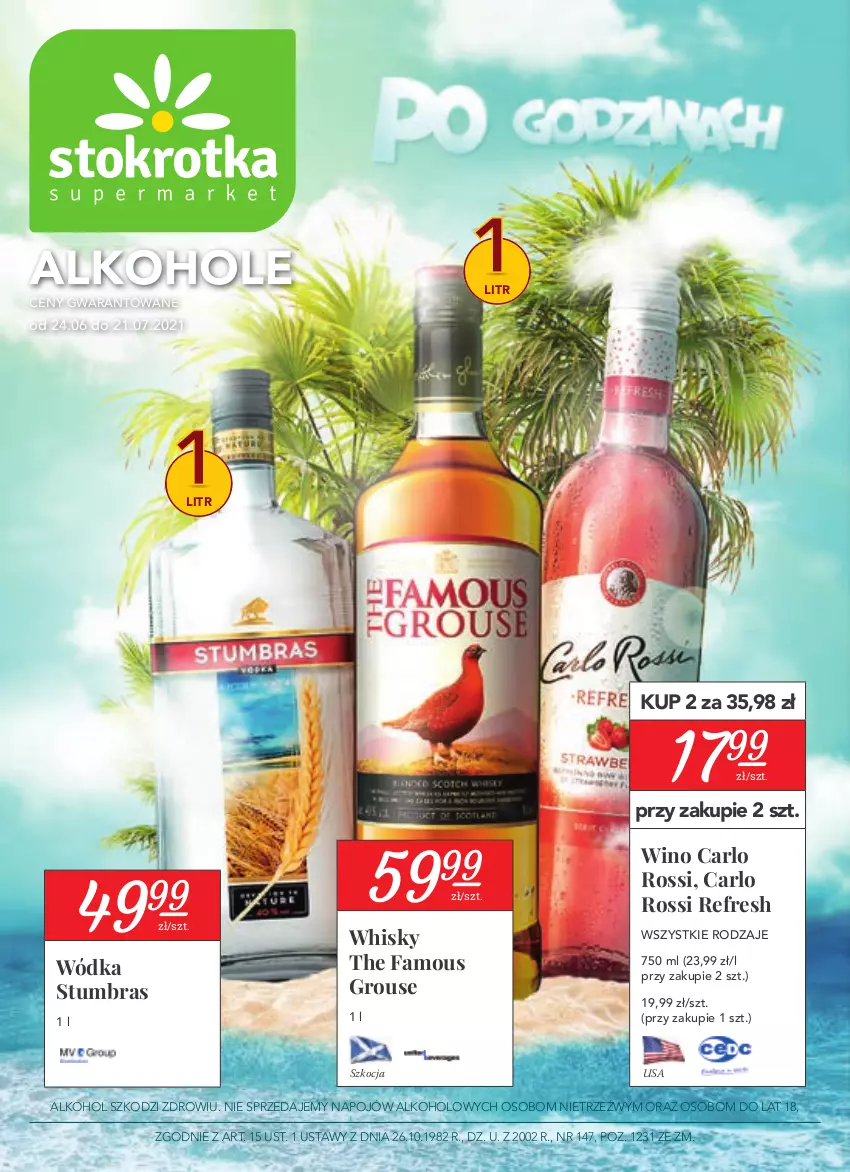 Gazetka promocyjna Stokrotka - Katalog Euro 2020 - ważna 10.06 do 30.06.2021 - strona 1 - produkty: Carlo Rossi, Fa, Koc, The Famous Grouse, Whisky, Wino, Wódka