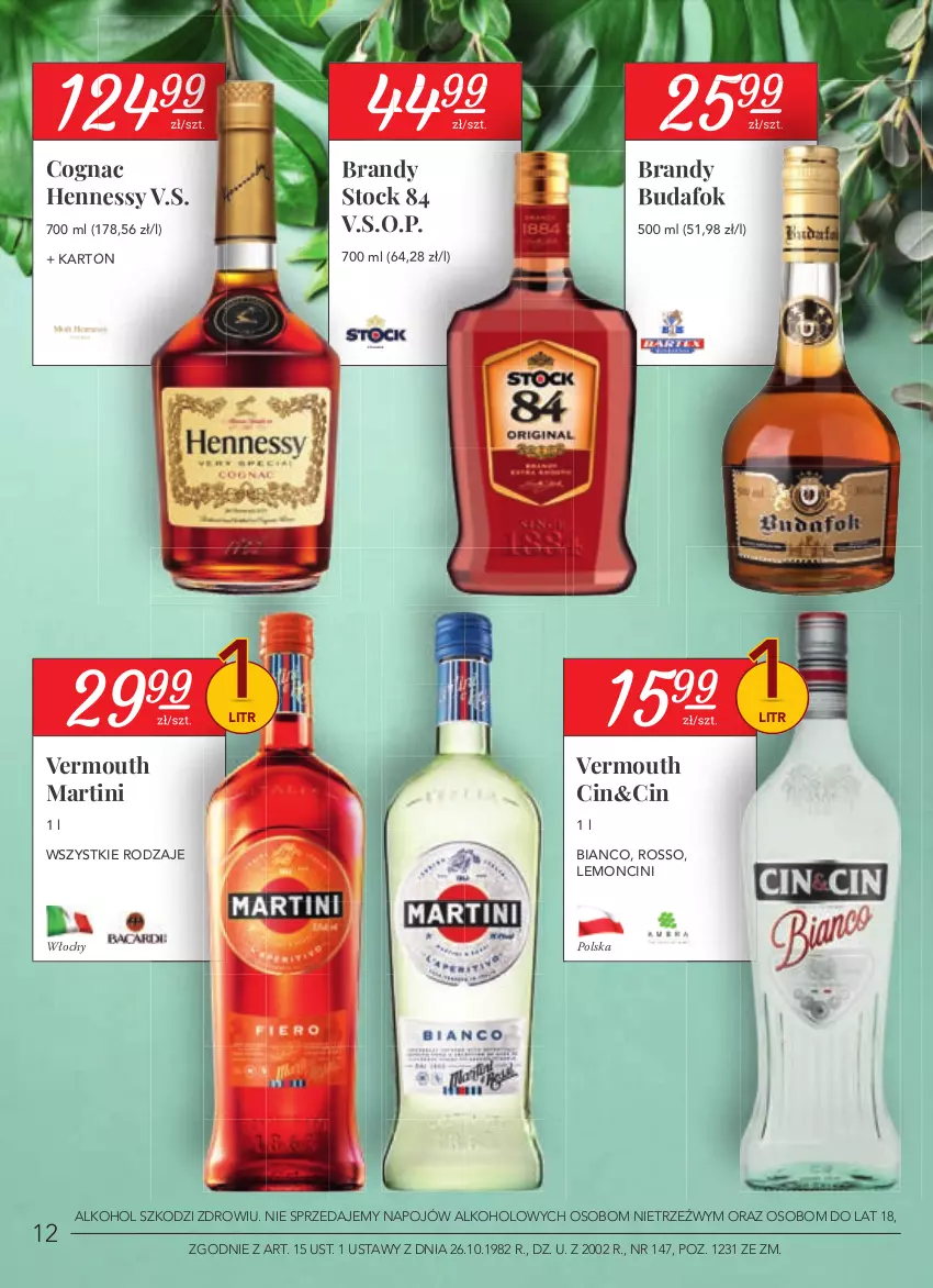 Gazetka promocyjna Stokrotka - Katalog Euro 2020 - ważna 10.06 do 30.06.2021 - strona 12 - produkty: Brandy, Martini, Stock, Vermouth