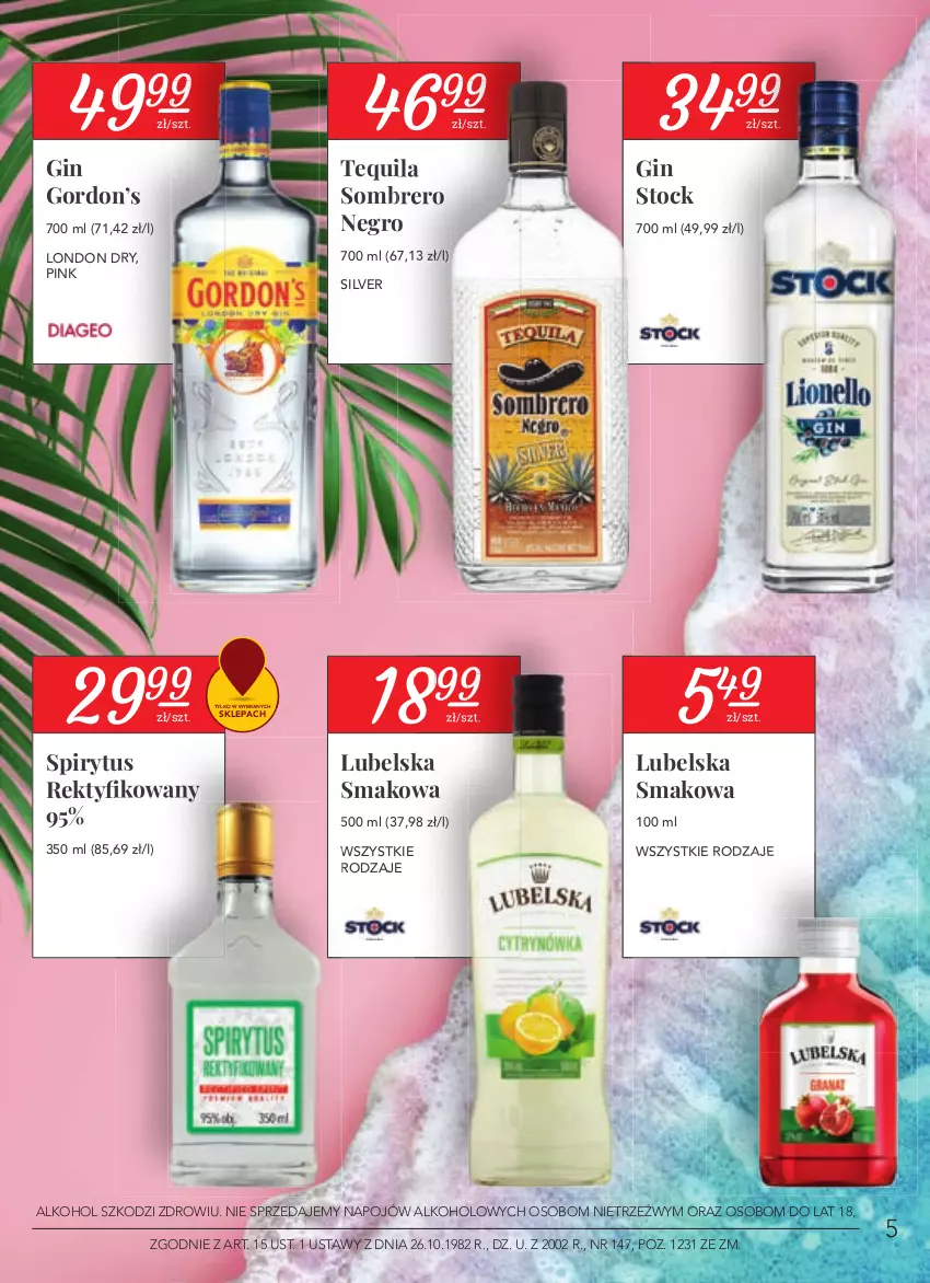 Gazetka promocyjna Stokrotka - Katalog Euro 2020 - ważna 10.06 do 30.06.2021 - strona 5 - produkty: Gin, Stock, Tequila