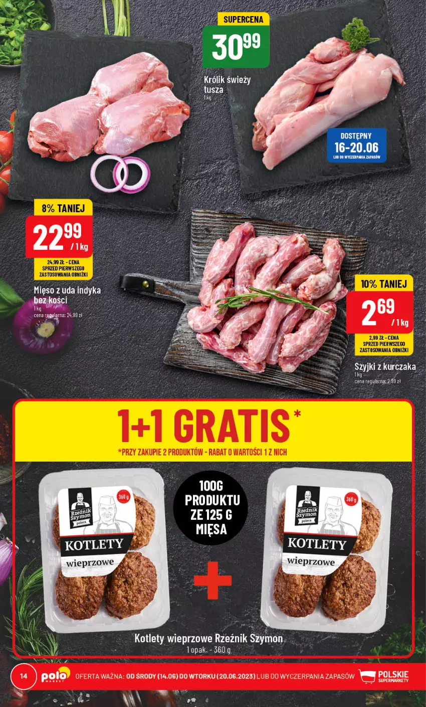 Gazetka promocyjna PoloMarket - Gazetka pomocyjna - ważna 14.06 do 20.06.2023 - strona 14 - produkty: Kotlet, Mięso, Tusz