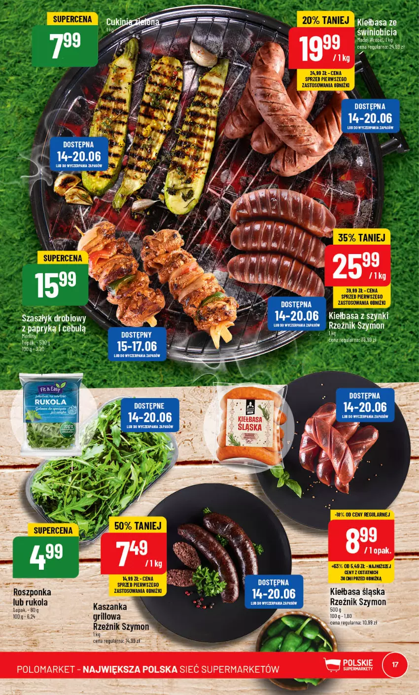 Gazetka promocyjna PoloMarket - Gazetka pomocyjna - ważna 14.06 do 20.06.2023 - strona 17 - produkty: BIC, Grill, Kasza, Kaszanka, Kiełbasa, Kiełbasa śląska, Roszponka, Rukola