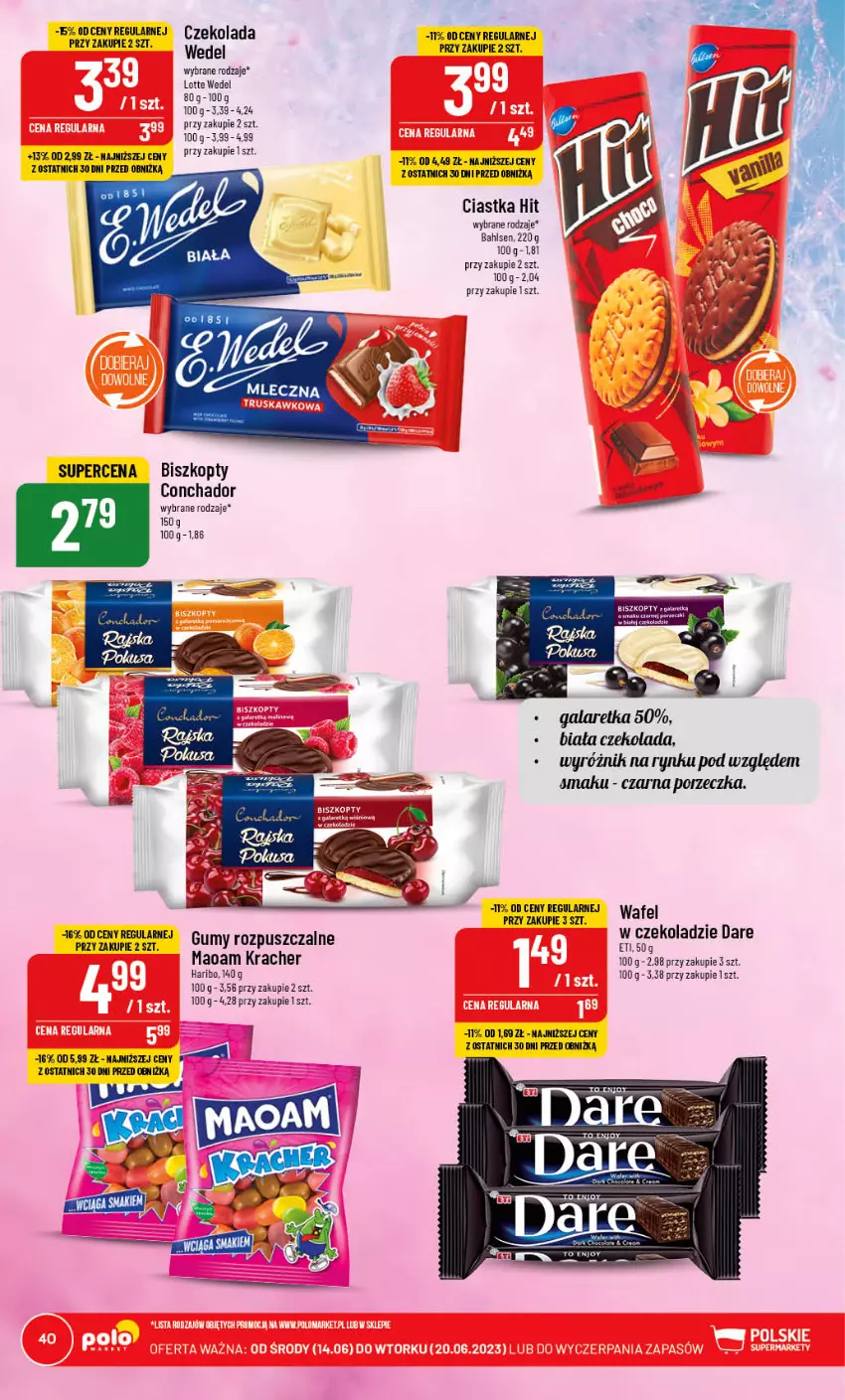 Gazetka promocyjna PoloMarket - Gazetka pomocyjna - ważna 14.06 do 20.06.2023 - strona 40 - produkty: Biszkopty, Ciastka, Czekolada, Haribo, Por