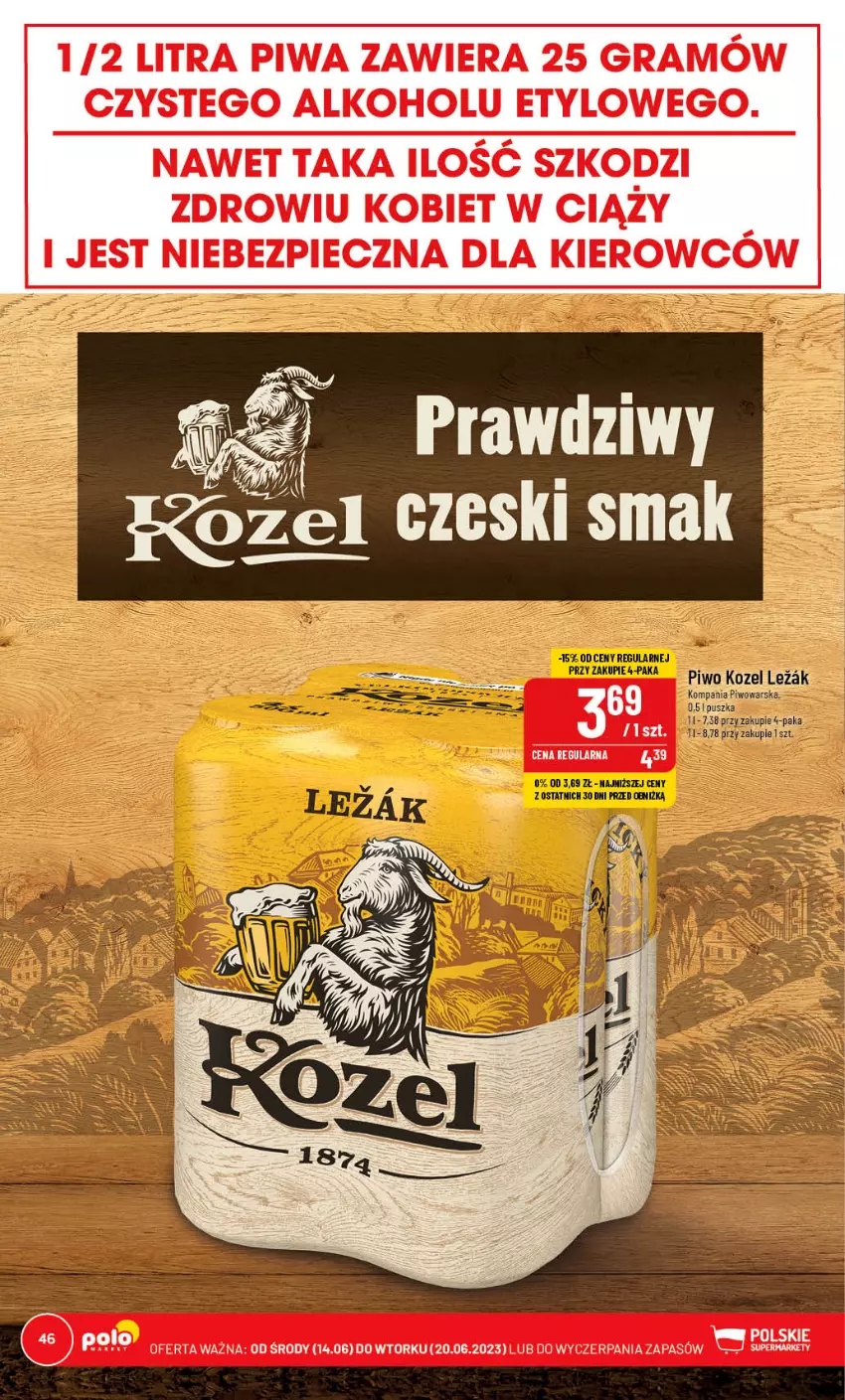 Gazetka promocyjna PoloMarket - Gazetka pomocyjna - ważna 14.06 do 20.06.2023 - strona 46 - produkty: Gra, Kozel, Piwa, Piwo