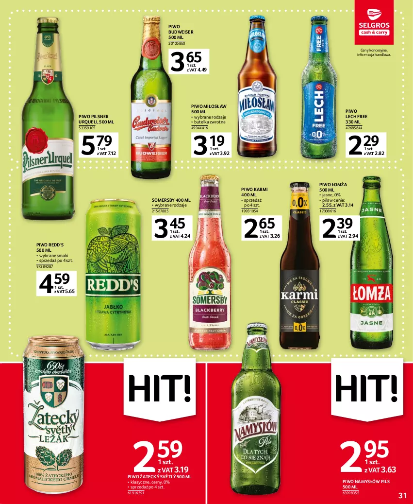 Gazetka promocyjna Selgros - Oferta spożywcza - ważna 16.03 do 29.03.2023 - strona 31 - produkty: Karmi, Namysłów, Pilsner Urquell, Piwo, Ser, Somersby