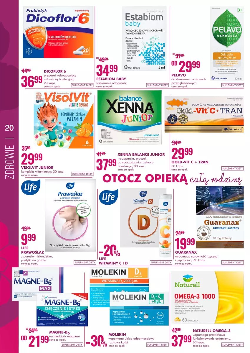 Gazetka promocyjna Super Pharm - Gazetka - ważna 03.03 do 16.03.2022 - strona 20 - produkty: Dicoflor, Dzieci, Isla, Magnez, Naturell, Olej, Omega-3, Pastylki, Por, Probiotyk, Sok, Suplement diety, Tablet, Tran, Xenna Balance, Zdrowie