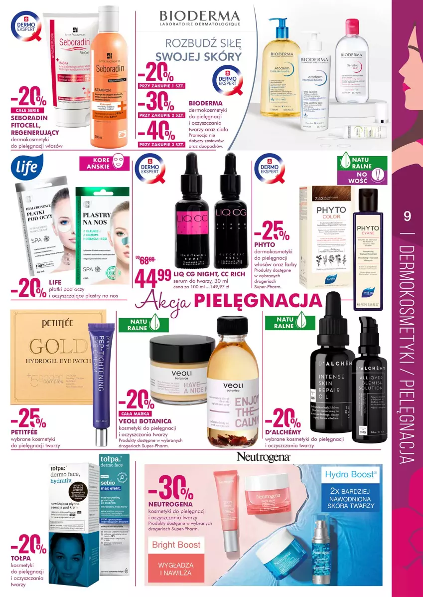 Gazetka promocyjna Super Pharm - Gazetka - ważna 03.03 do 16.03.2022 - strona 9 - produkty: Acer, Atoderm, Bioderma, EPEE, Fa, Gra, Kosmetyki do pielęgnacji, Lack, Neutrogena, Olej, Phyto, Por, Rum, Seboradin, Ser, Serum, Serum do twarzy, Tołpa, Top, Veoli Botanica