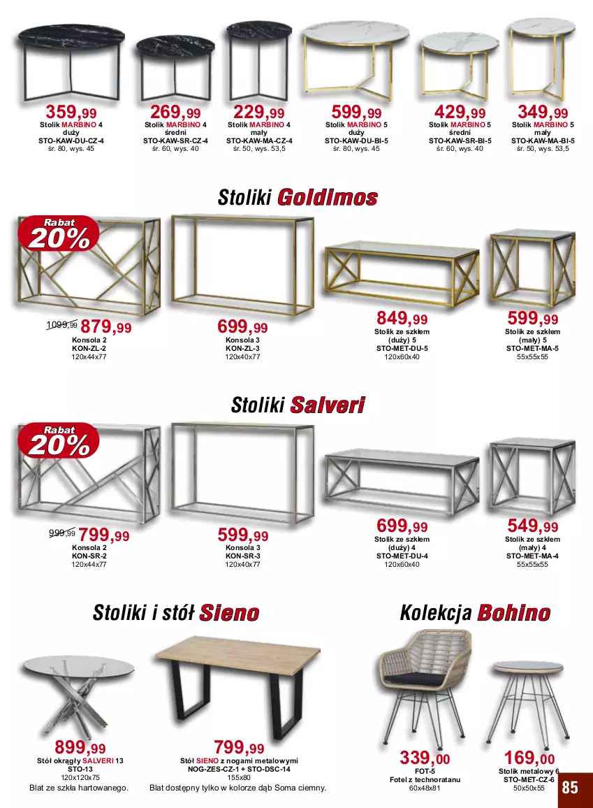 Gazetka promocyjna Bodzio - ważna 01.04 do 30.04.2022 - strona 85 - produkty: Fotel, Konsola, Stół, Stolik
