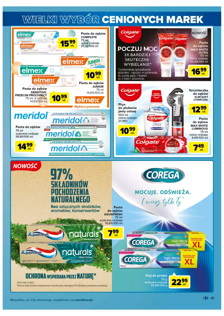 Gazetka promocyjna Carrefour - Gazetka Wielki wybór cenionych marek - ważna 02.11 do 12.11.2022 - strona 41 - produkty: Aquafresh, Elmex, Mule, Pasta do zębów, Ser, Szczoteczka