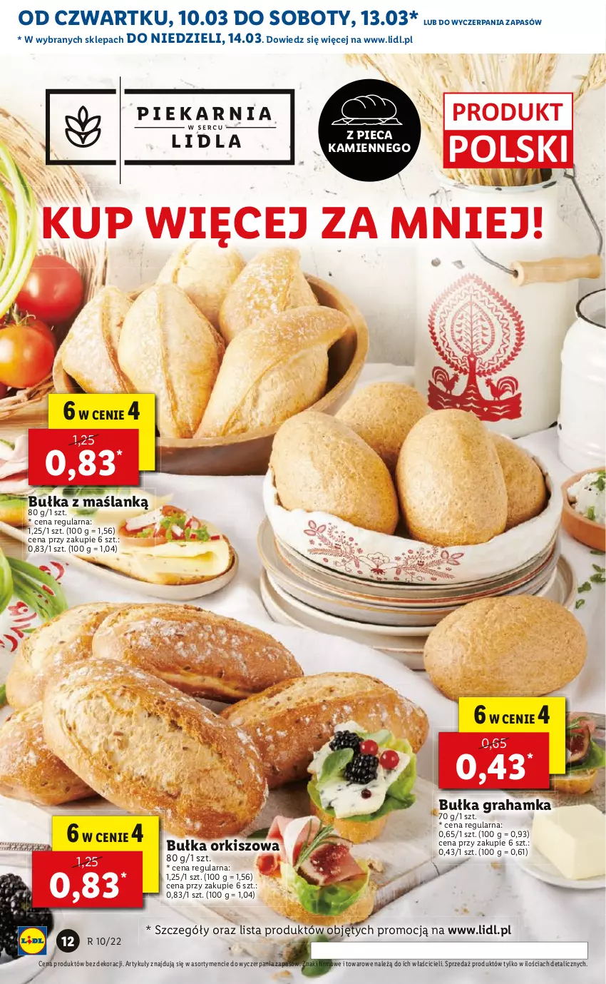 Gazetka promocyjna Lidl - GAZETKA - ważna 10.03 do 13.03.2022 - strona 12 - produkty: Bułka, Bułka grahamka, Gra, Piec