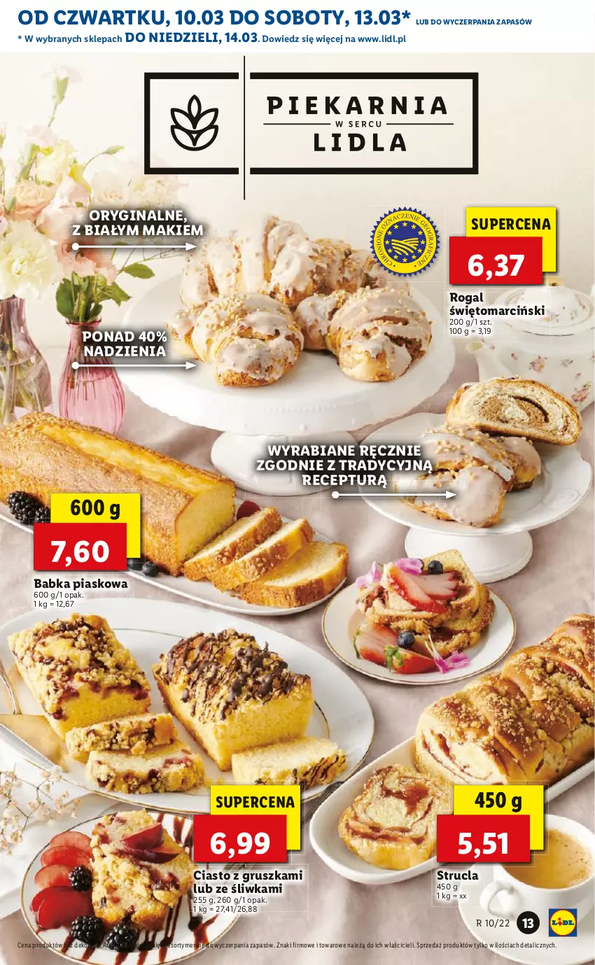 Gazetka promocyjna Lidl - GAZETKA - ważna 10.03 do 13.03.2022 - strona 13 - produkty: Babka, Gin, Rogal, Strucla