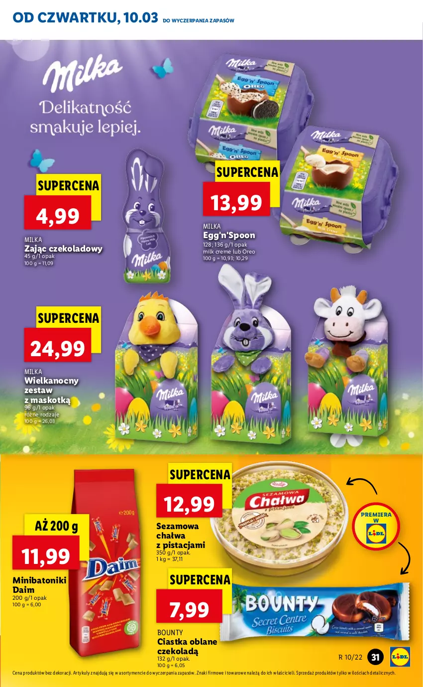 Gazetka promocyjna Lidl - GAZETKA - ważna 10.03 do 13.03.2022 - strona 31 - produkty: Baton, Bounty, Chałwa, Ciastka, Milka, Oreo, Sezam, Tonik