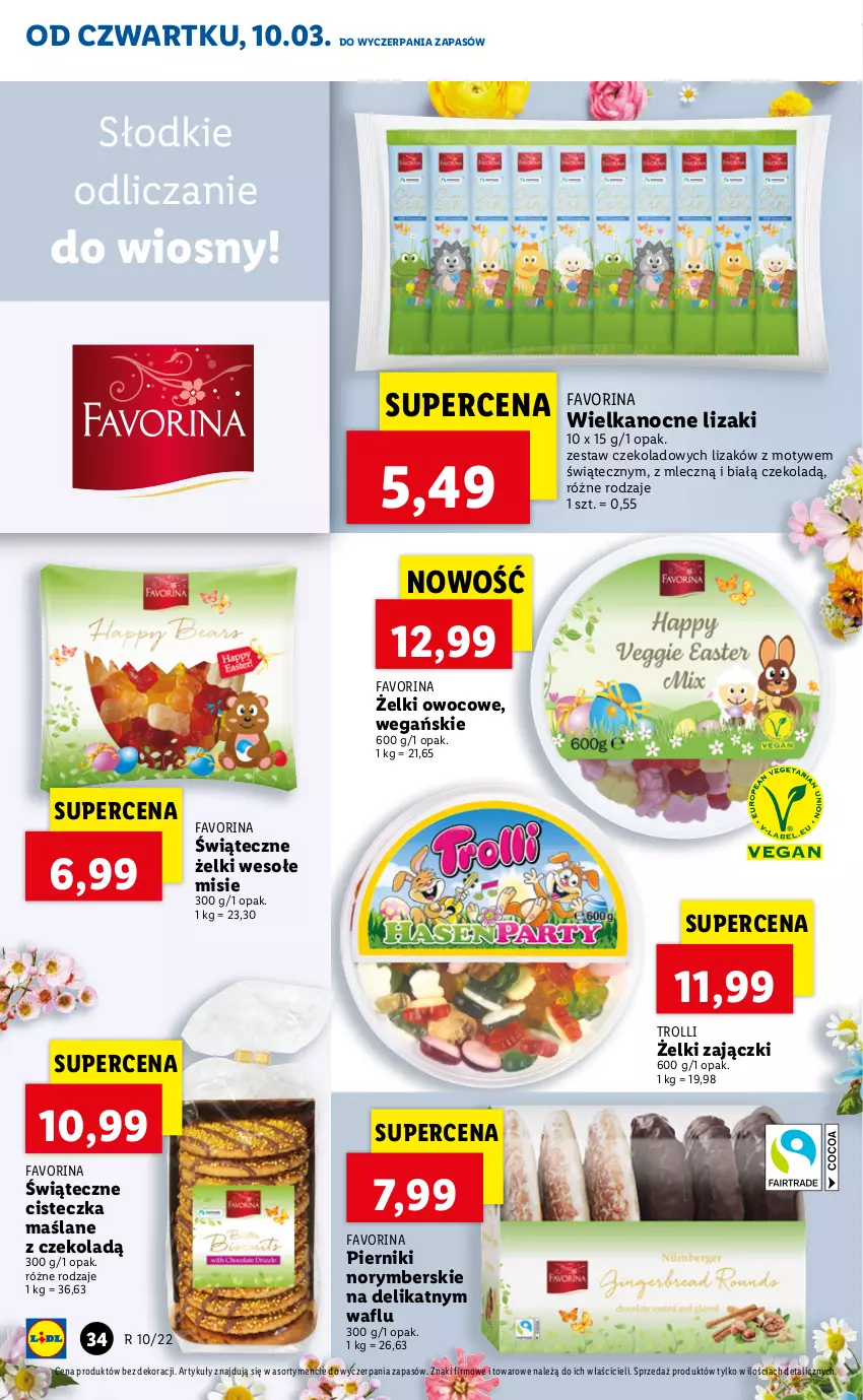 Gazetka promocyjna Lidl - GAZETKA - ważna 10.03 do 13.03.2022 - strona 34 - produkty: Fa, Lizaki, Piernik