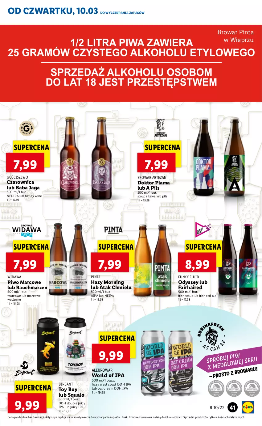 Gazetka promocyjna Lidl - GAZETKA - ważna 10.03 do 13.03.2022 - strona 41 - produkty: Fa, Piwo