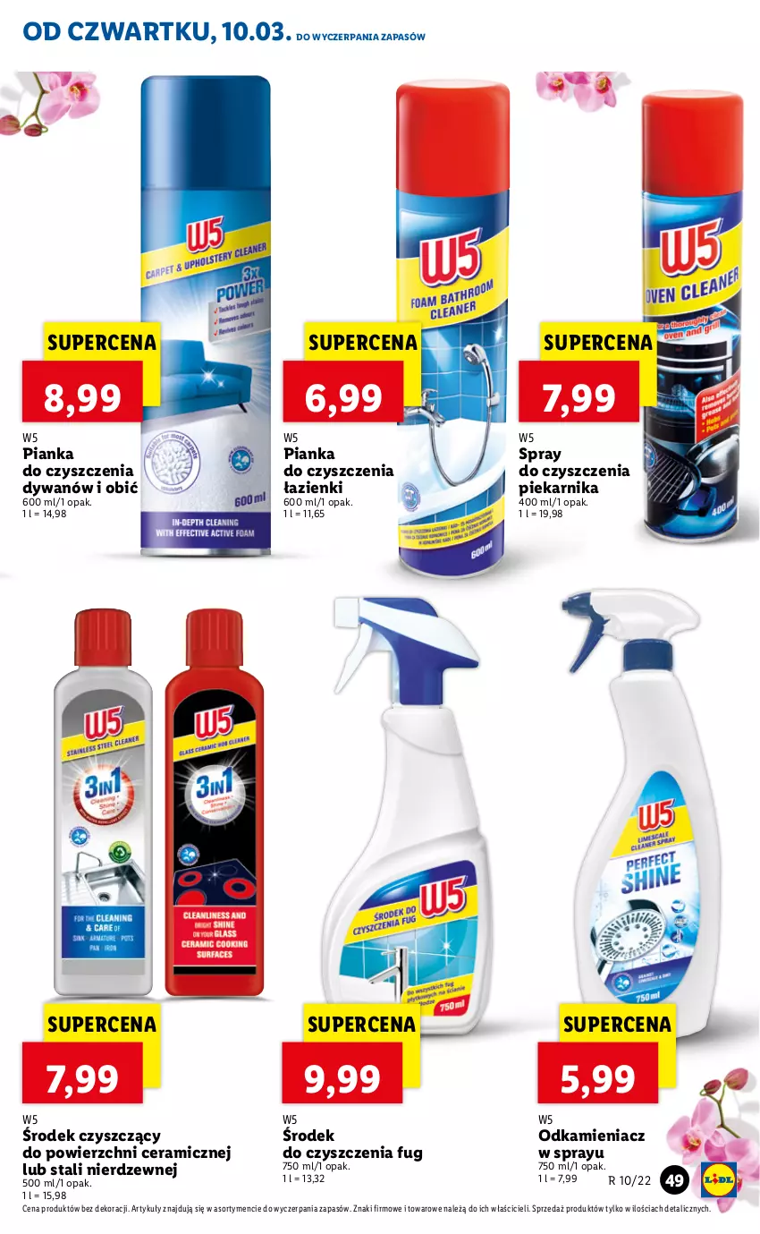 Gazetka promocyjna Lidl - GAZETKA - ważna 10.03 do 13.03.2022 - strona 49 - produkty: Dywan, Odkamieniacz, Pianka do czyszczenia, Piekarnik, Spray do czyszczenia