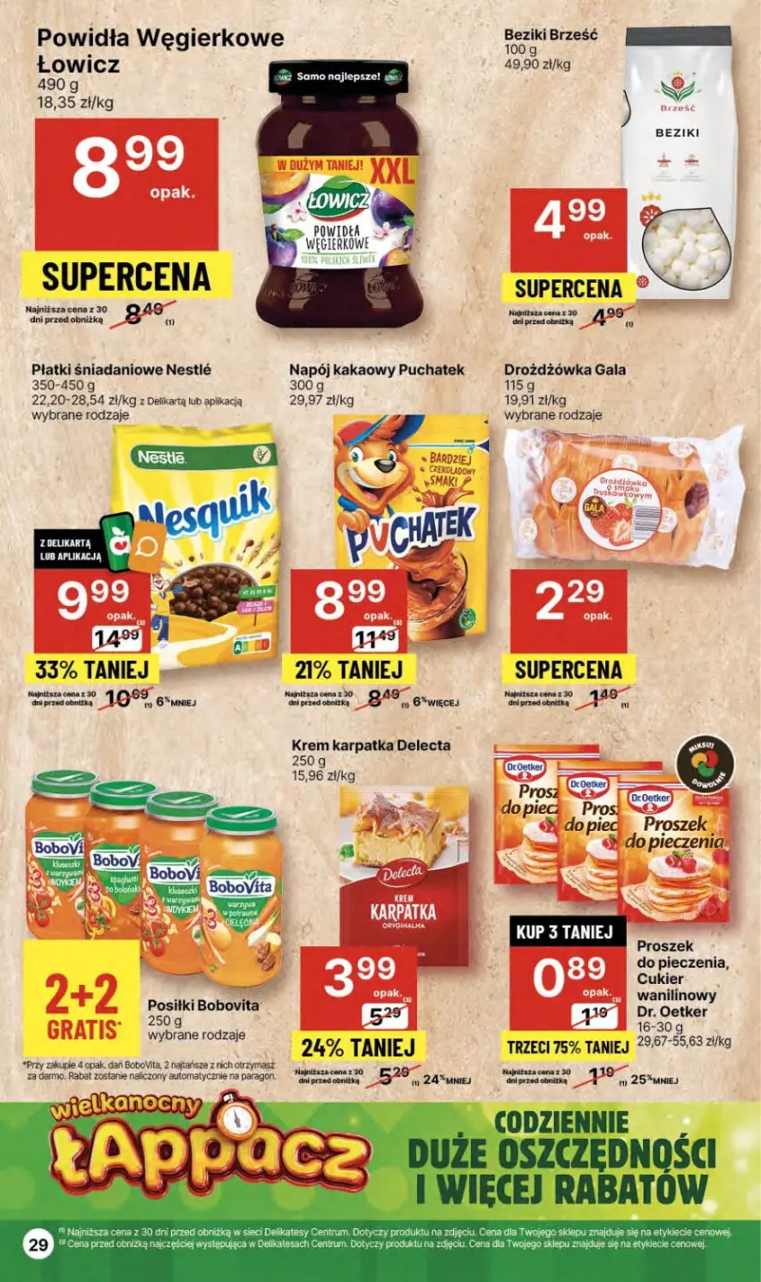 Gazetka promocyjna Delikatesy Centrum - NOWA GAZETKA Delikatesy Centrum od 21 marca! 21-27.03.2024 - ważna 21.03 do 27.03.2024 - strona 29 - produkty: BoboVita, Cukier, Danio, Delecta, Dr. Oetker, Gala, Kakao, Karp, Napój, Piec, Proszek do pieczenia, Rum