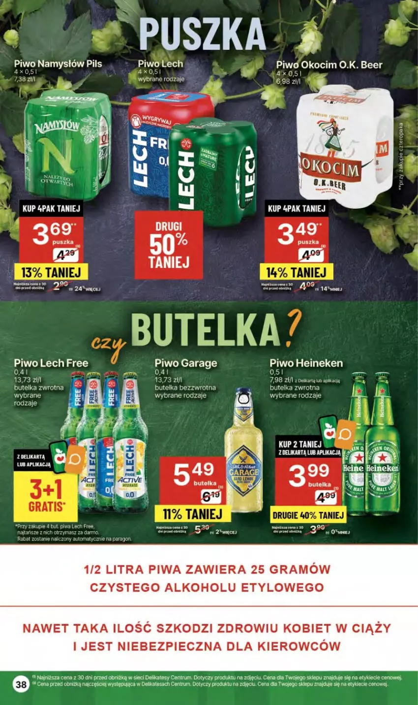 Gazetka promocyjna Delikatesy Centrum - NOWA GAZETKA Delikatesy Centrum od 21 marca! 21-27.03.2024 - ważna 21.03 do 27.03.2024 - strona 38 - produkty: Gra, Heineken, Koc, Namysłów, Okocim, Piec, Piwa, Piwo, Rum