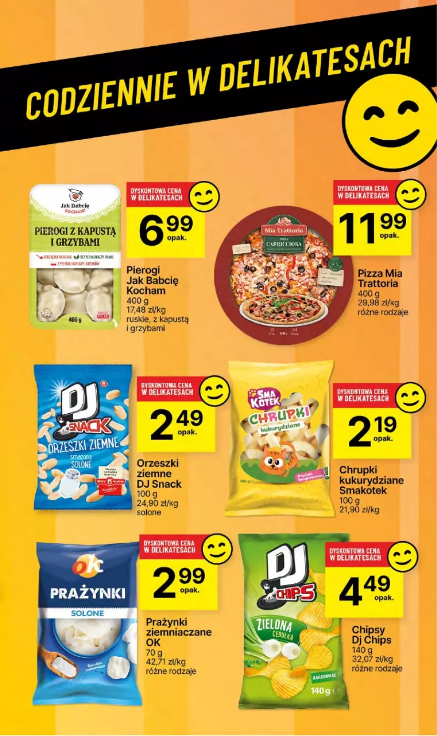 Gazetka promocyjna Delikatesy Centrum - NOWA GAZETKA Delikatesy Centrum od 21 marca! 21-27.03.2024 - ważna 21.03 do 27.03.2024 - strona 77 - produkty: Chrupki, Kapustą, Koc, Kotek, Orzeszki, Orzeszki ziemne, Pierogi, Pizza, Smakotek