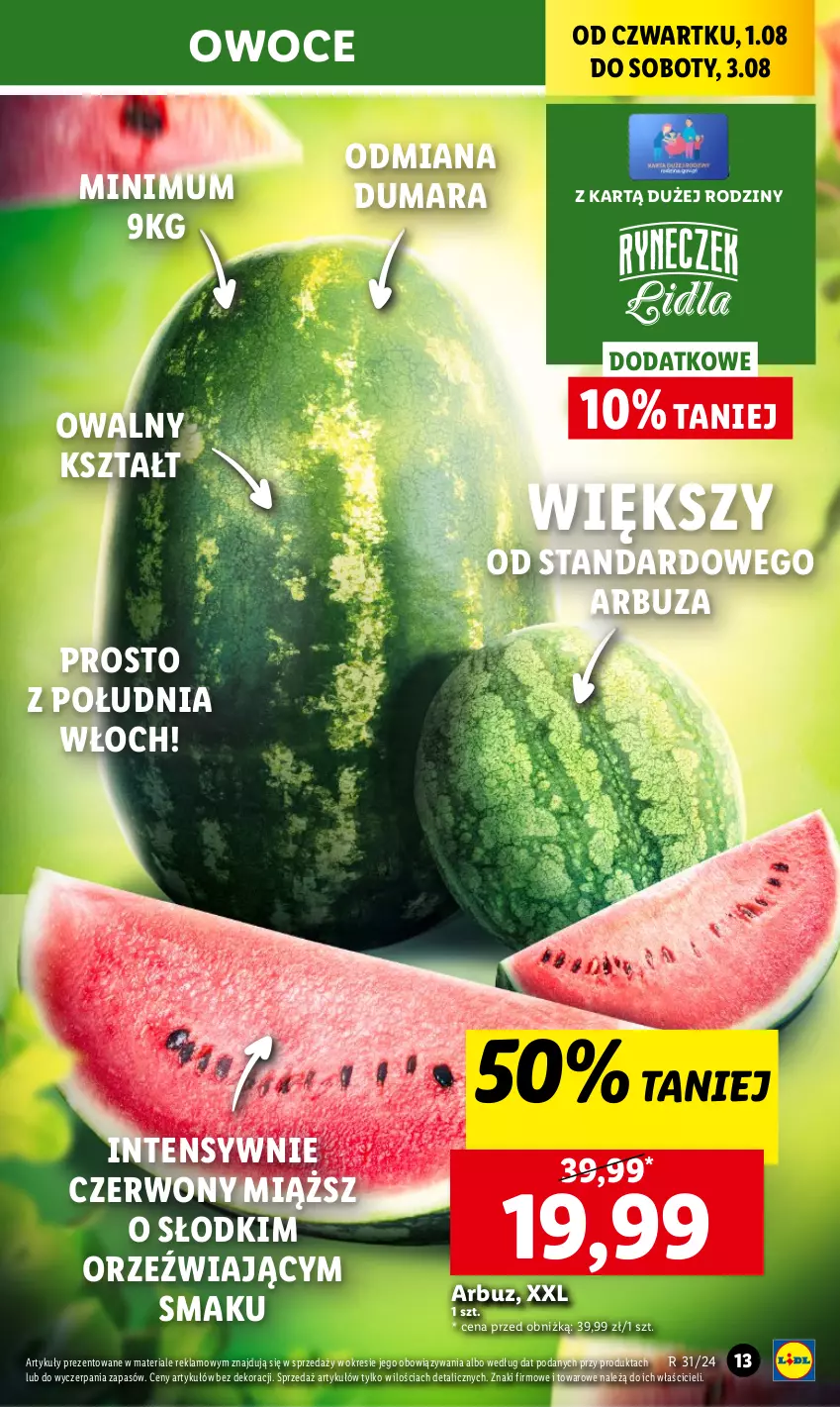 Gazetka promocyjna Lidl - GAZETKA - ważna 01.08 do 03.08.2024 - strona 15 - produkty: Arbuz, Chleb, Owoce, Ser