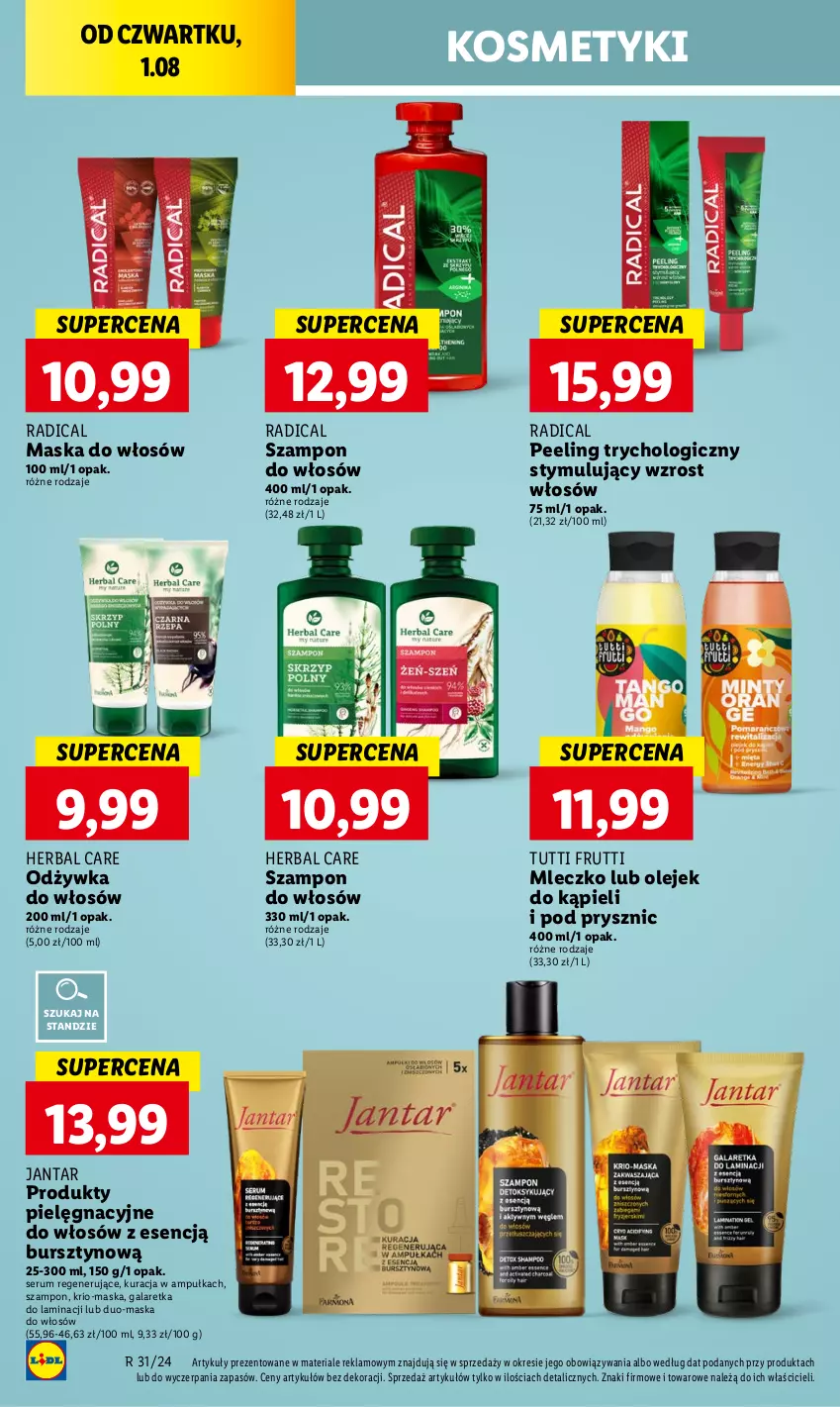 Gazetka promocyjna Lidl - GAZETKA - ważna 01.08 do 03.08.2024 - strona 36 - produkty: Bursztyn, Gala, Galaretka, Maska, Maska do włosów, Mleczko, Odżywka, Olej, Peeling, Rum, Ser, Serum, Szampon