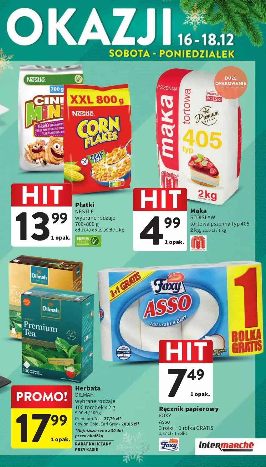 Gazetka promocyjna Intermarche - Gazetka Intermarche - ważna 14.12 do 18.12.2023 - strona 7 - produkty: Dilmah, Earl Grey, Foxy, Gra, Herbata, Mąka, Nestlé, Papier, Ręcznik, Rolki