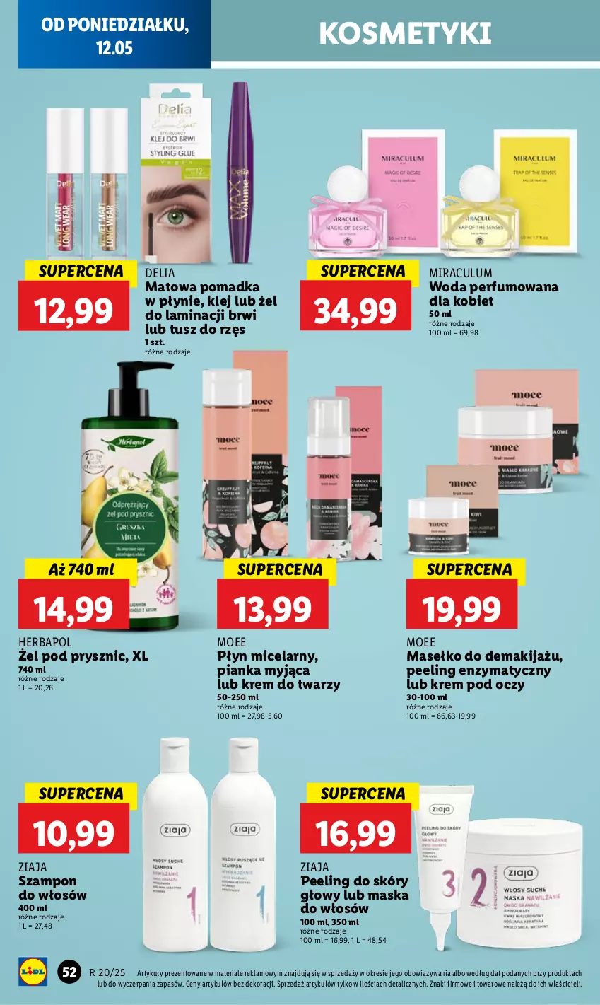 Gazetka promocyjna Lidl - GAZETKA - ważna 12.05 do 14.05.2025 - strona 62 - produkty: Herbapol, Klej, Krem do twarzy, Krem pod oczy, Makijaż, Maska, Maska do włosów, Peeling, Perfum, Płyn micelarny, Szampon, Tusz, Woda, Woda perfumowana, Ziaja