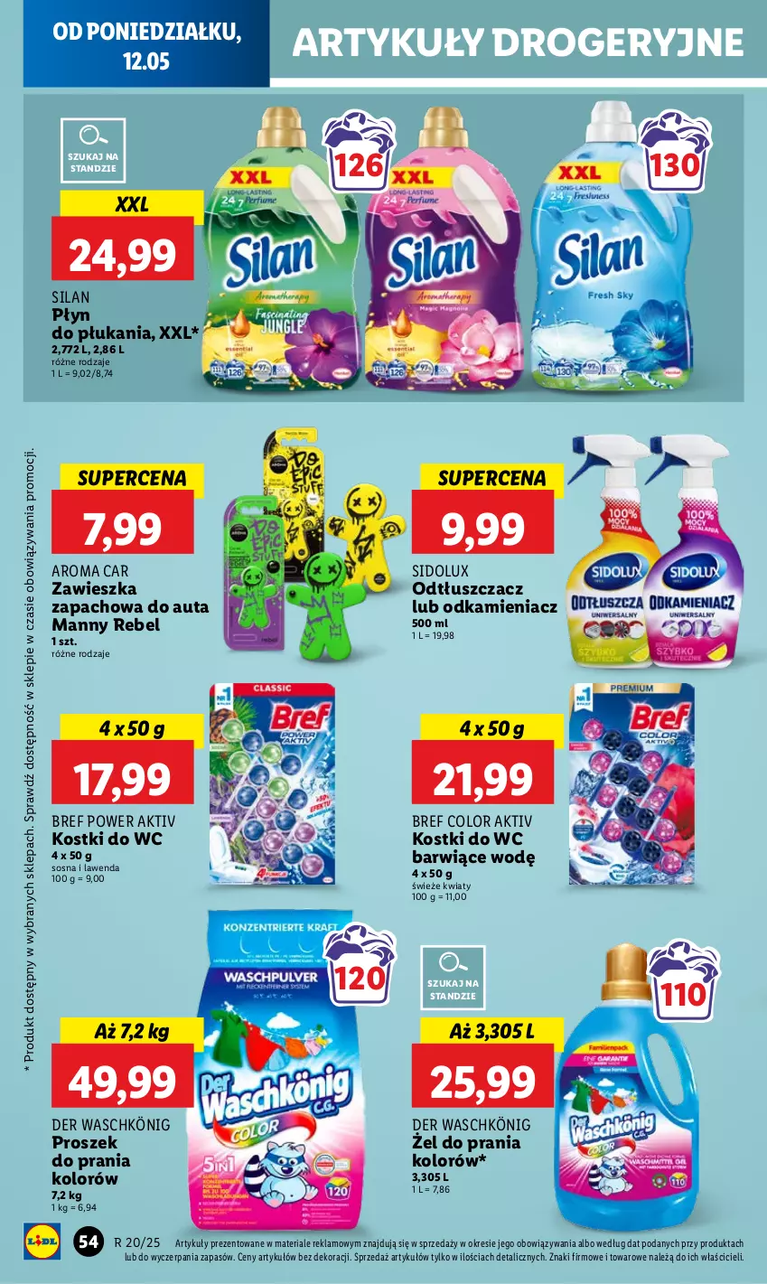 Gazetka promocyjna Lidl - GAZETKA - ważna 12.05 do 14.05.2025 - strona 64 - produkty: Bref, König, Odkamieniacz, Odtłuszczacz, Płyn do płukania, Proszek do prania, Sidolux, Silan, Sos