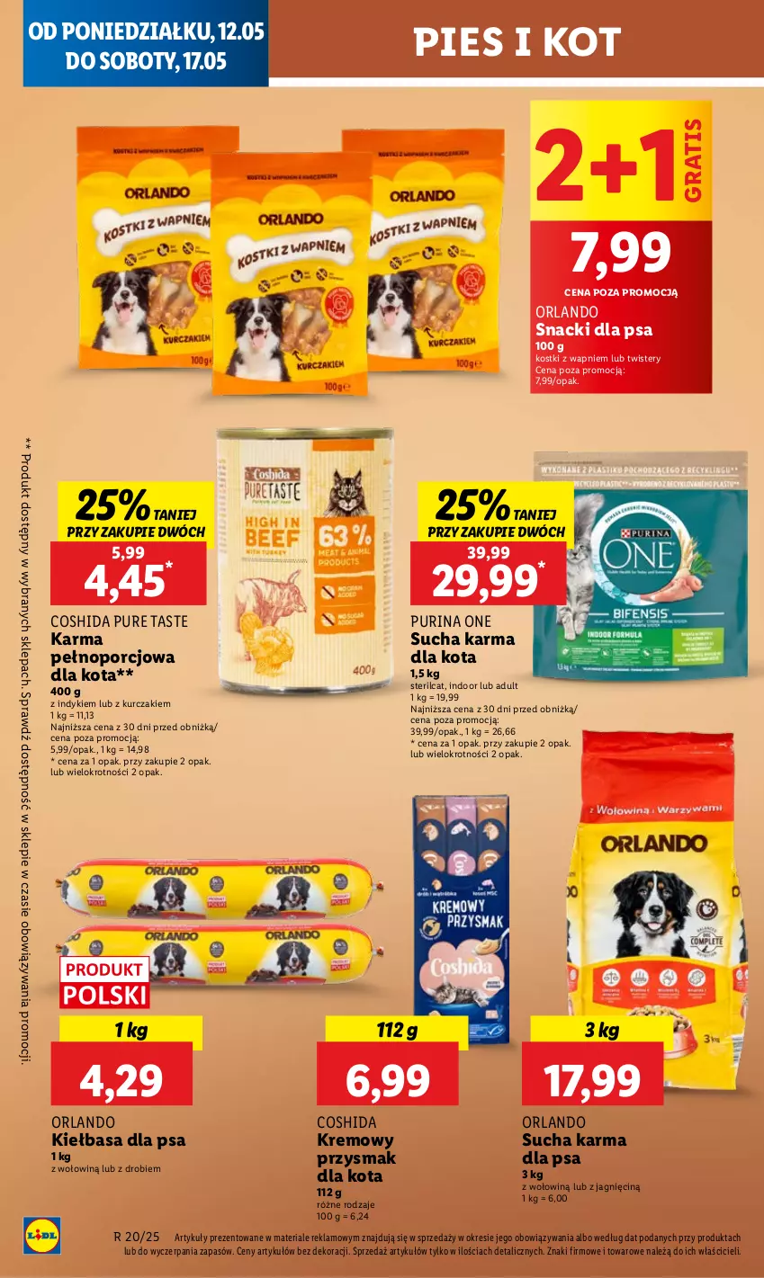 Gazetka promocyjna Lidl - GAZETKA - ważna 12.05 do 14.05.2025 - strona 66 - produkty: Gra, Kiełbasa, Kurczak, Por, Przysmak dla kota, Pur, Purina, Sucha karma