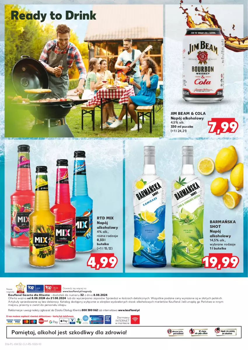 Gazetka promocyjna Kaufland - Barek Kauflandu - ważna 08.08 do 21.08.2024 - strona 16 - produkty: Jim Beam, Mięta, Napój, Wagi